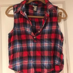 Flannel Sleeveless button down